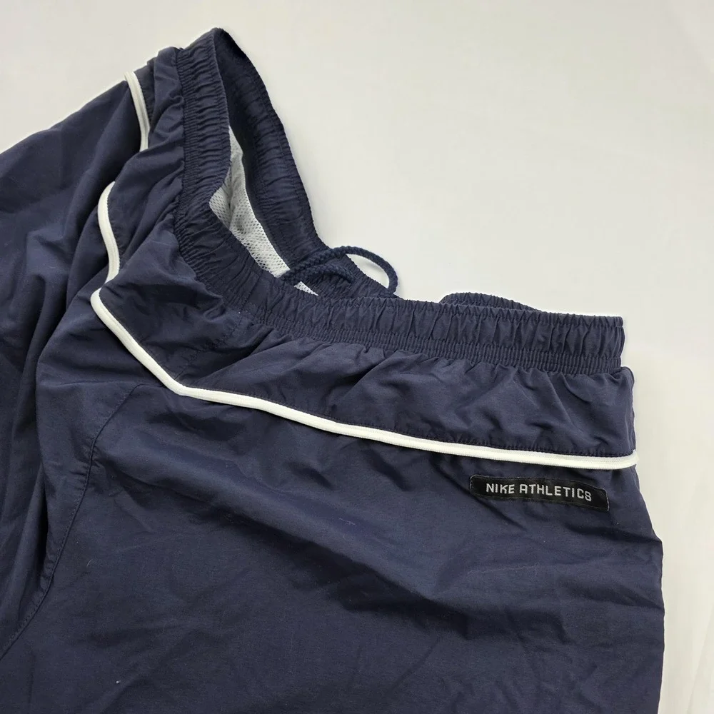 Nike Shorts Mens 2XL Navy Blue Mesh Lined Swim Trunks Elastic Waist Swoosh